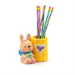 家天下情侣兔巧克力爱心笔筒 创意办公收纳的甜蜜选择